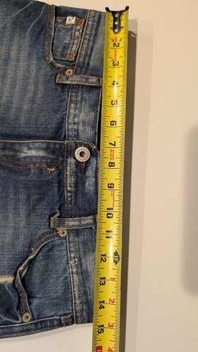 Girl' Abercrombie & Fitch Jean Mini Skirt Raw Hem Sz 16 (30 waist Distressed Vtg - Picture 5 of 13