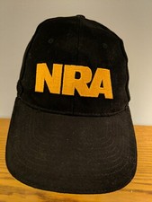 NRA black baseball hat cap US flag gold letters