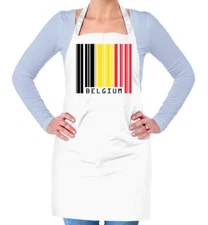 Belgium Barcode Style Flag - Unisex Adult Apron - Brussels Belgian Flags Country
