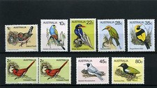 BIRDS ,- AUSTRALIA FAUNA 9 stamps 80/90s MNH