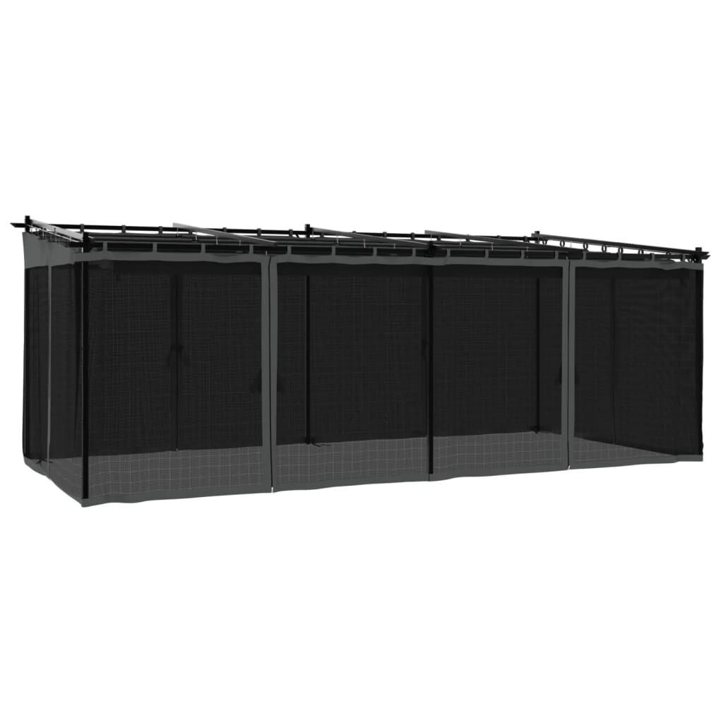 AX Gazebo Tetto Retrattile Telaio Antracite 5.98x2.97x2.3m Meditazione + 4003915