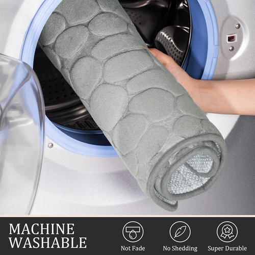 2 Piece Bathroom Rug Washable Bath Mat Set Memory Foam Toilet U-Shaped Non Slip - Picture 6 of 11