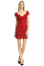 Nicole Miller Work What You Got Dress Red Lace Overlay MSRP $430 Romantic XL