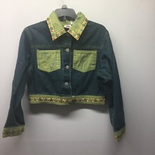 Girls Looney Tunes Tweety Bird Denim Cropped Jean Jacket Size 12