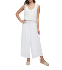 Three Dots Crochet Top Jumpsuit 12B 2211