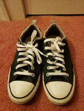 Converse All Star Black Denim Mens Size 7 Skateboarding Casual Shoes 143867F