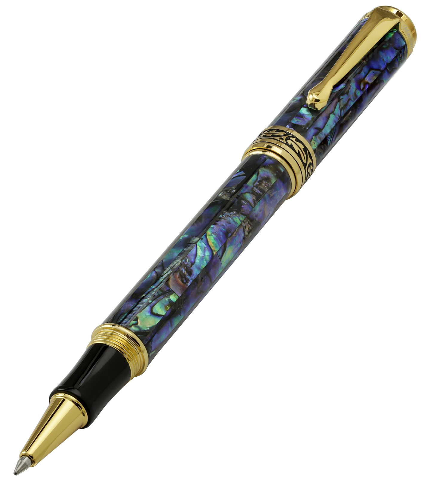 Serialized Rollerball Pen Xezo Maestro Paua Abalone Sea Shell 18k Gold pl