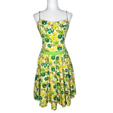 Vintage Y Apparel Retro Fit and Flare Dress Size Small Tie Waist Boned Bodice