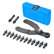 15Pc Universal Camshaft Pulley Holder Tools Kit, Variable Pin Spanner Wrench Kit