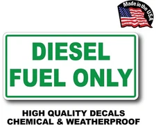 Diesel Fuel Only Vinyl Decal Sticker Label Fuel Door Label Turbo Waterproof