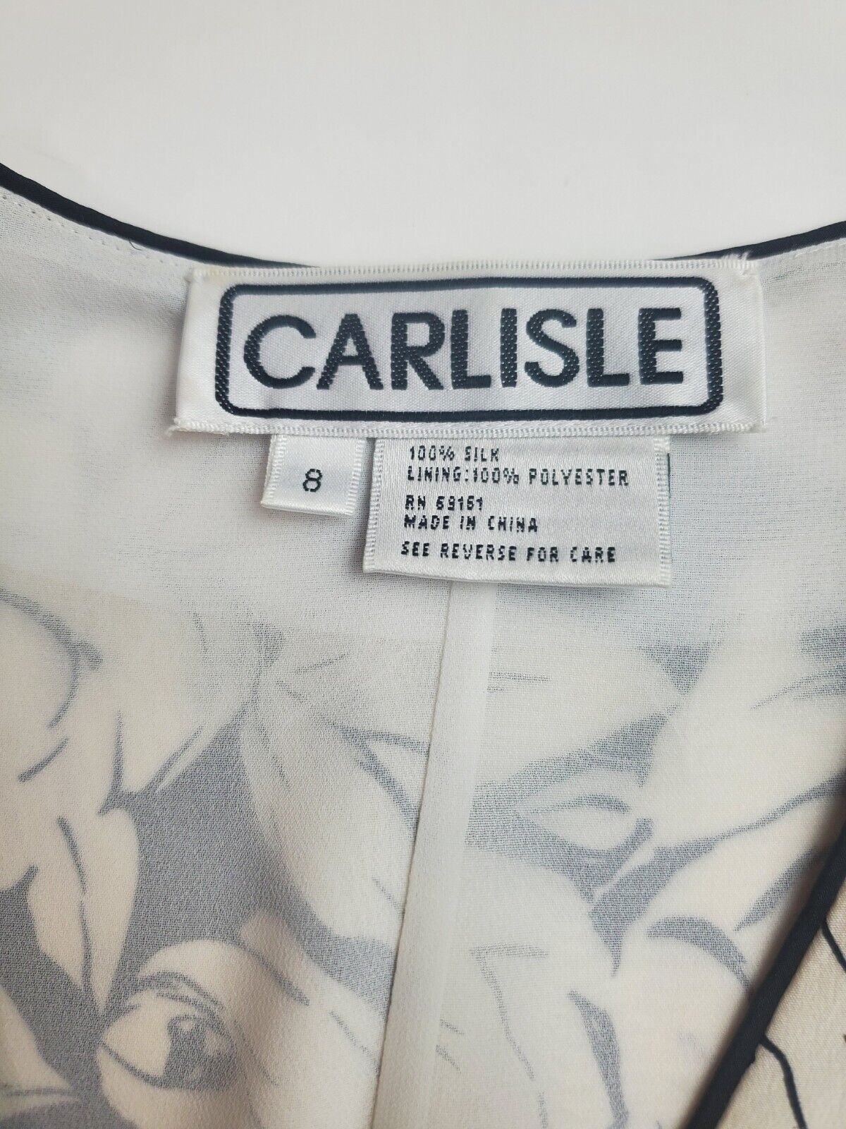 Carlisle 100% Silk Vintage Shoulder Pads Black Wh… - image 11