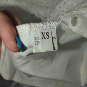 Unbranded Women's XS White Summer Romper Eyelet Lace Scallop Hem Ruffle Sleeves