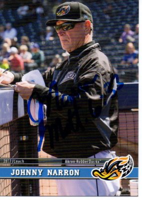 Johnny Narron 2017 Akron RubberDucks Signed Card | eBay