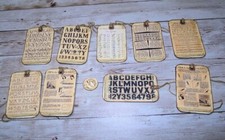 9 Vintage Ephemera Old Ledger Junk Journal Linen Cardstock Gift Hang Tags