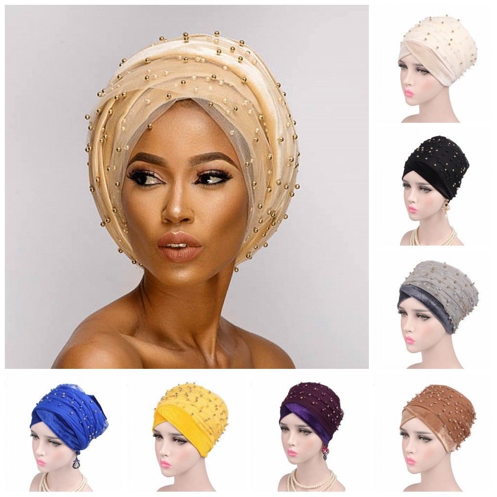 beaded head scarf