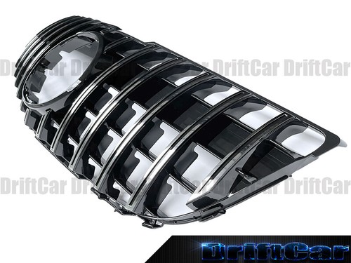 FIT BZ X204 2013 2014 2015 GLK GT CHROME GRILLE GLOSSY FRAME BLACK - Picture 3 of 4