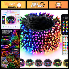 300 LED RGB Color Changing String Lights, 98FT Smart Remote  App Control, Indoo