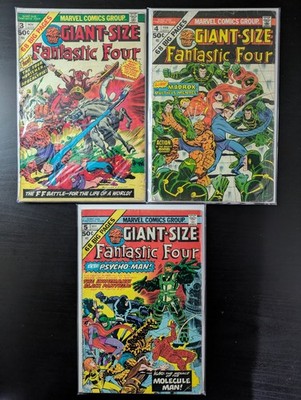 Giant-Size Fantastic Four #3 4 5 Lot of 3 Marvel Comics 1974 1st Multiple Man
