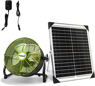 Battery Operated Fan,Can Running 5-24 Hours, Solar Fan Design for Shed, Home ，Ou