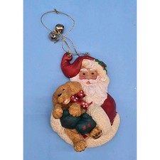 Kurt Adler Santa Holding Puppy Dog Christmas Ornament