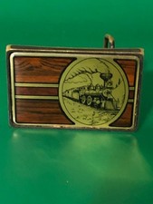 Vintage 1984 Train Locomotive Steam Engine Solid Brass Nap Belt Buckle