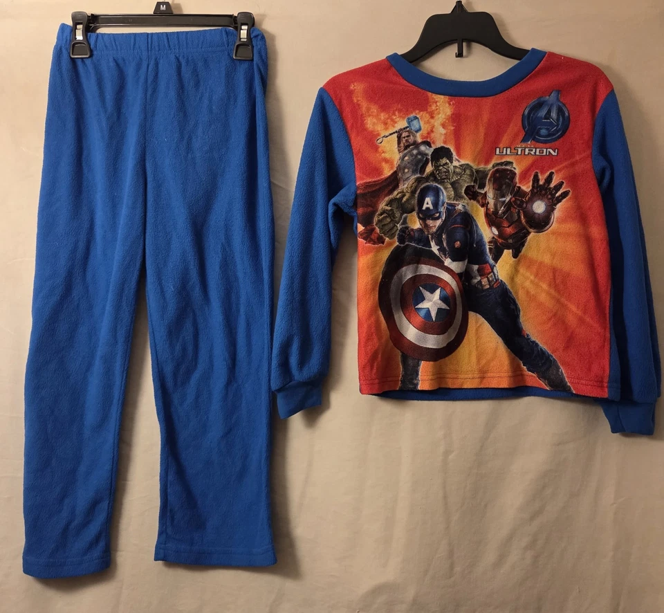 Marvel Avengers Age of Ultron Boys Pajama Set Size 8 Blue Fleece 2-Piece... - Image 2 of 4