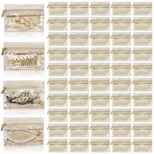 50 Pieces Travel Jewelry Bags, Clear Jewelry Pouch Bag with Zipper, Portable ...