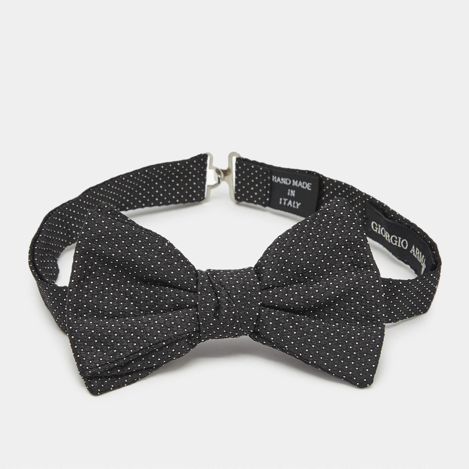 Giorgio Armani Black Silk Dotted Bow Tie