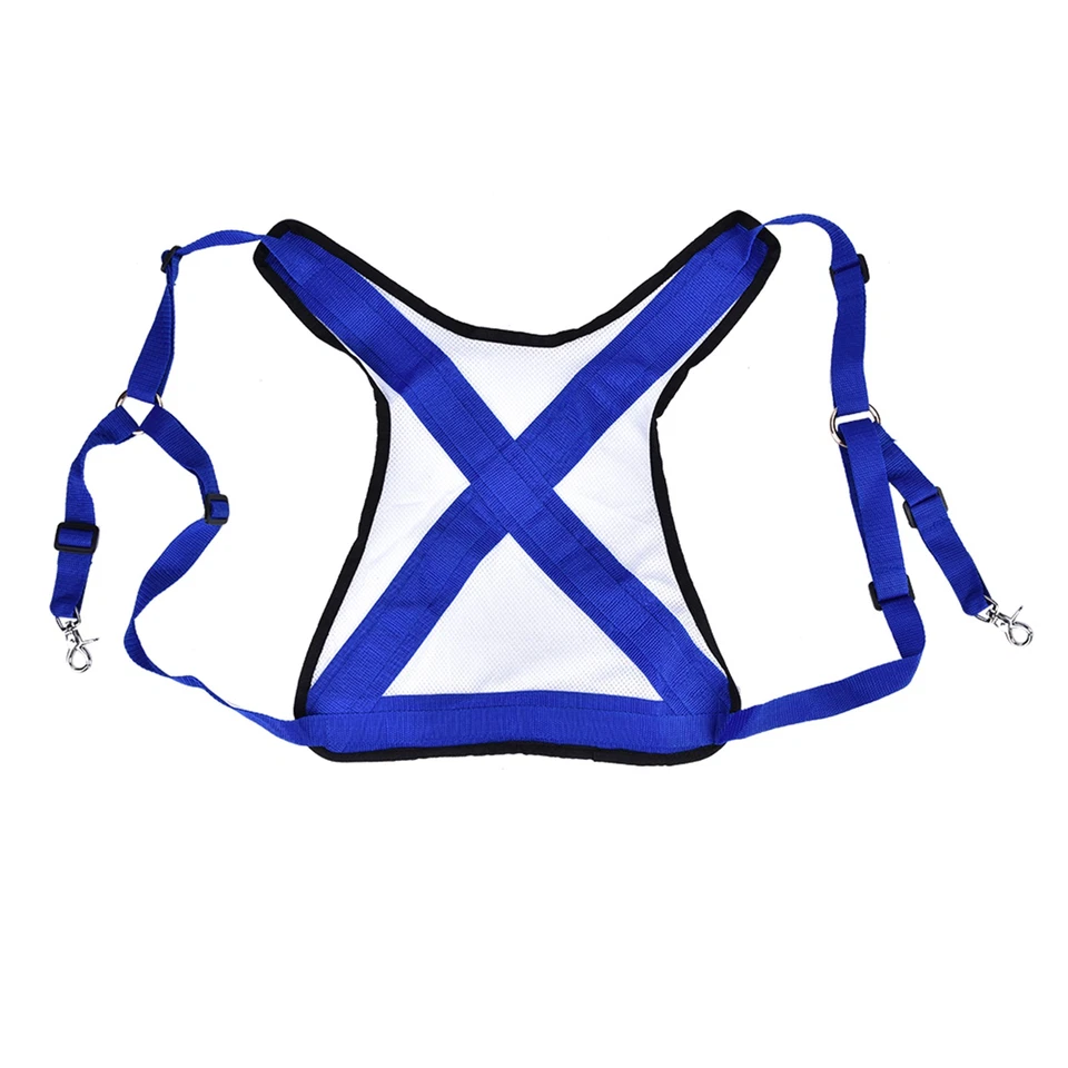 Practical Blue White PVC Fishing Vest Harness Adjustable Anglers Equipment - Image 3 of 4