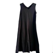 Uniqlo Women’s Black Sleeveless V-Neck Long Dress L Used