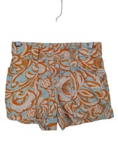 Gap Kids Shorts Girls 8 Orange Blue Floral Vintage Corduroy Patch Pockets