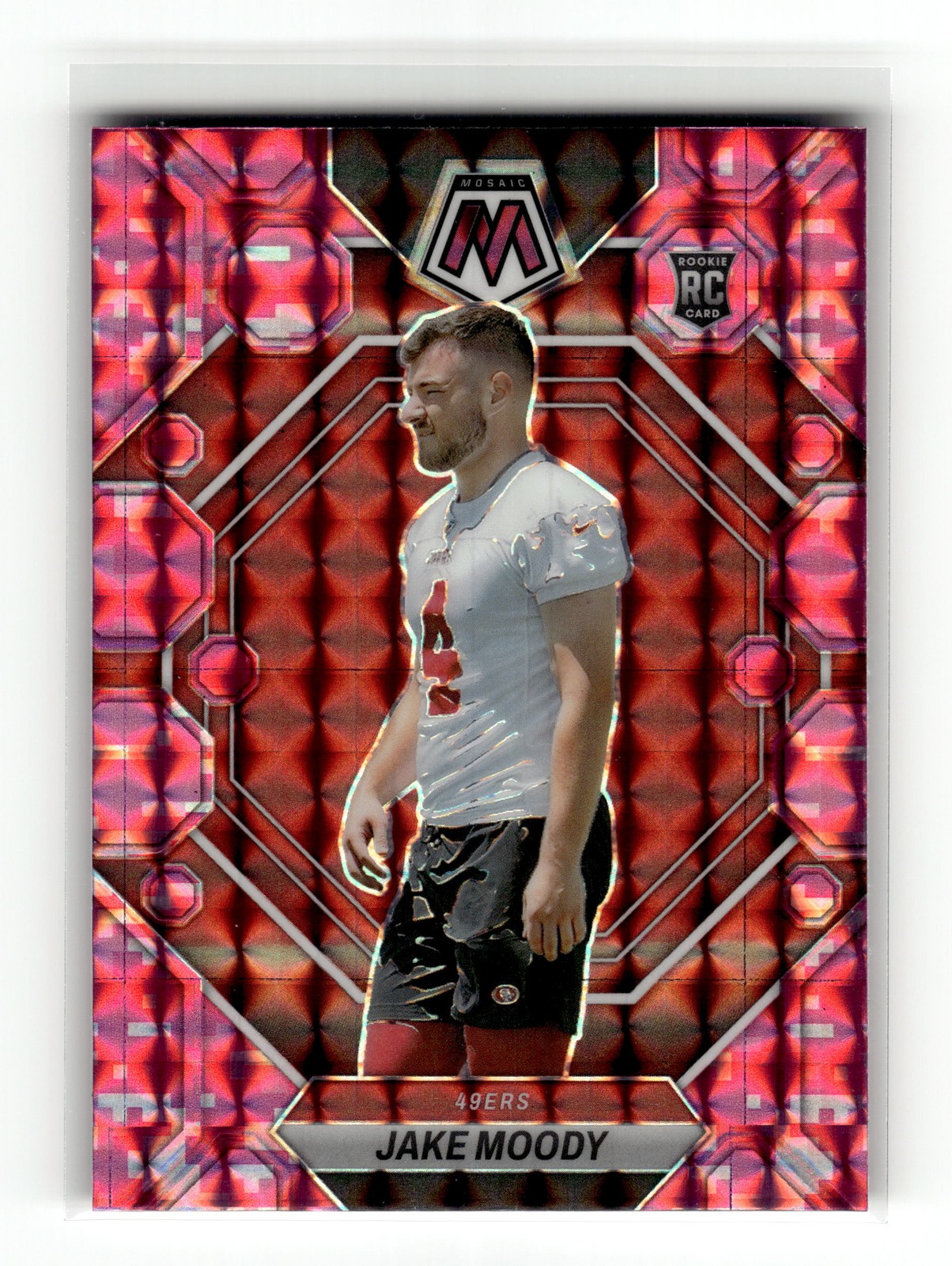 Jake Moody 2023 Panini Mosaic #326 Rookie 49ers Camo Pink Mosaic RC