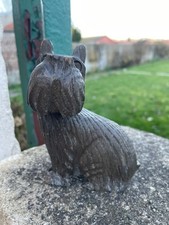 Figurine chien en bois SCOTTISH TERRIER de 12 cm de hauteur