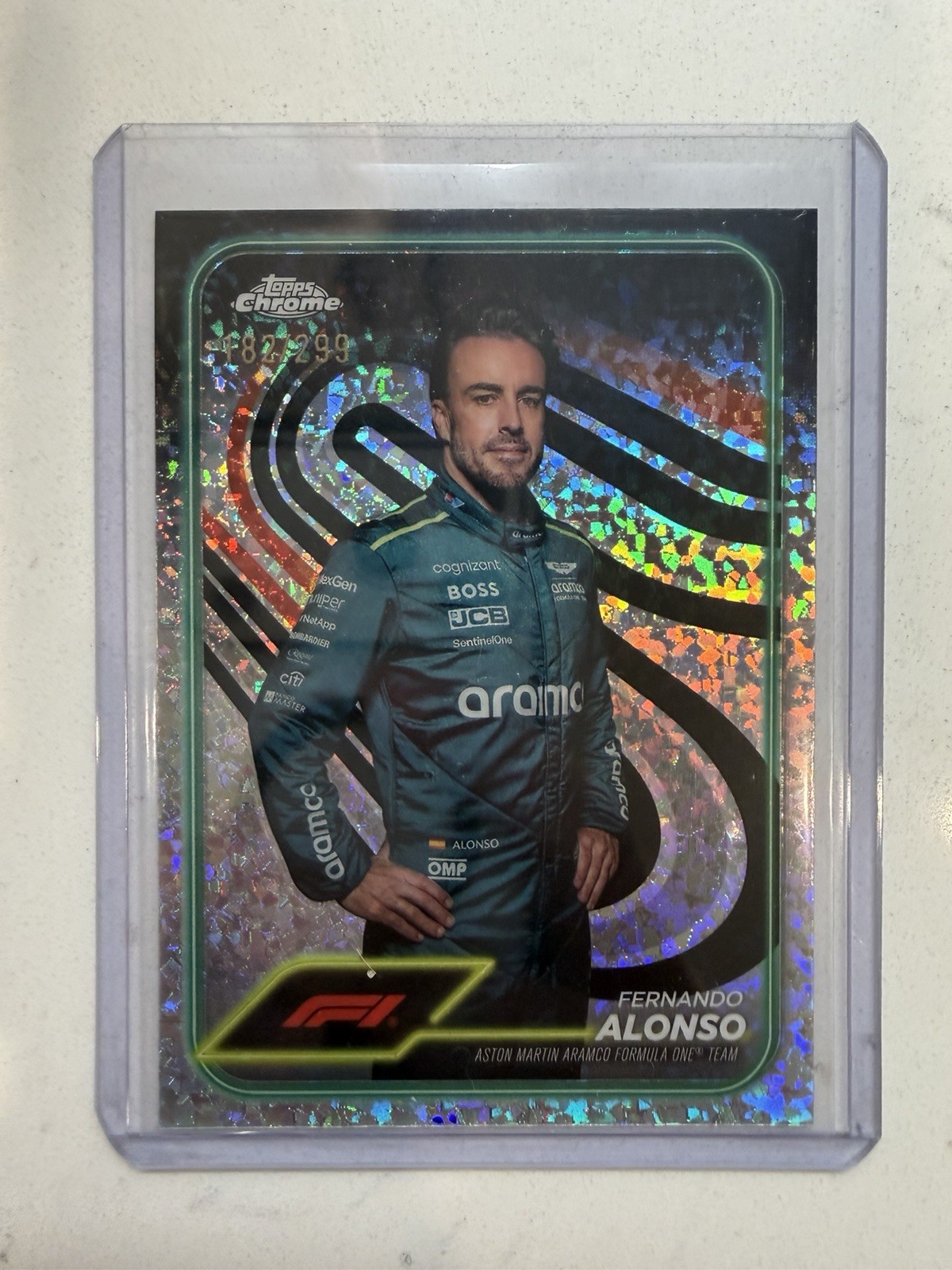 2024 Topps Chrome F1 -  Fernando Alonso #11 Mini-Diamond Refractor /299