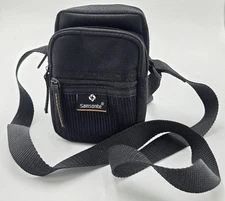Samsonite Small Camera Black Pouch Case Bag Adjustable Shoulder Crossbody Strap