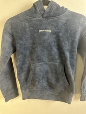 Abercrombie And Fitch Kids Size 7/8 Hoodie logo Marbled Gray Blue Color 330