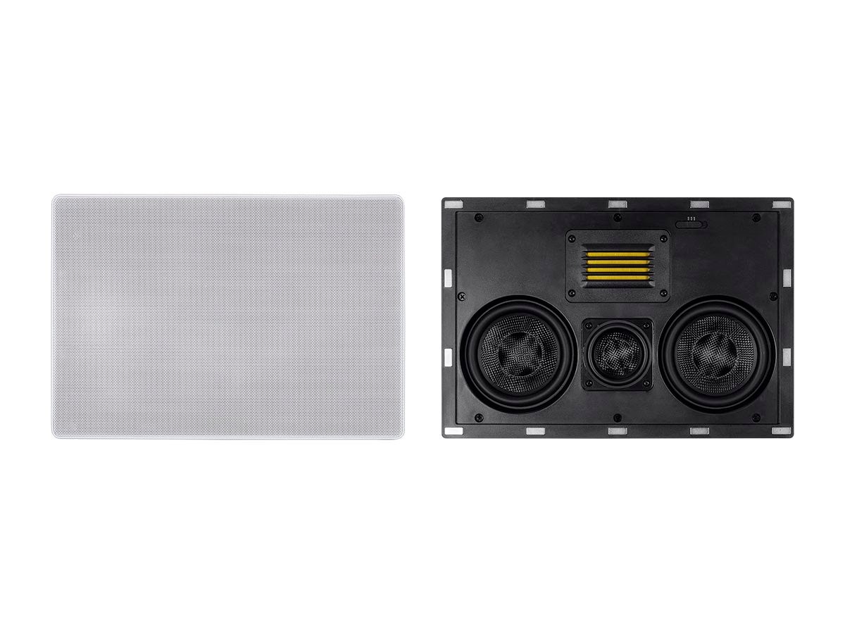 Monoprice Amber 3-Way Carbon Fiber In-Wall Speaker Center Channel - Dual 5.25in
