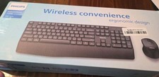 PHILIPS Wireless Keyboard and Mouse Combo-Ergonomic Keyboard and Mouse Wireless