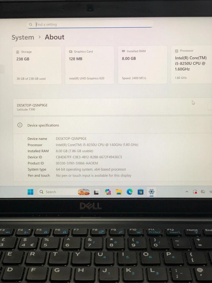 Dell Latitude 7390 · i5-8250U · 8GB · 256GB, photo 3 of 5
