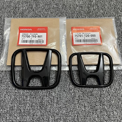 #ad Fit For Honda 2022 25 Civic 11th 2PCS Black Front Griile H Emblem Rear Badge US $16.57