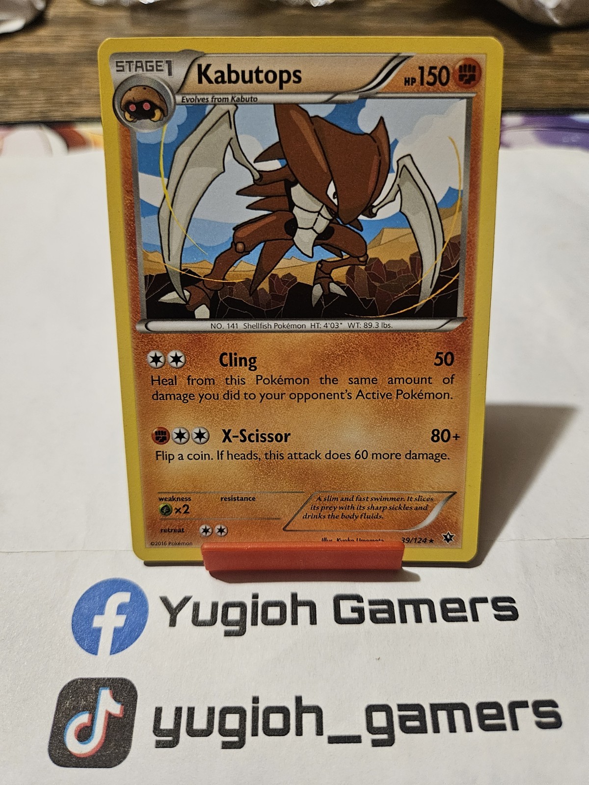 Pokemon Kabutops 39/124 Non Holo Light Played 