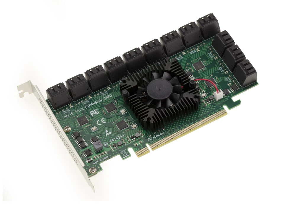 Controller Card Pcie 3.0 16x With 24 Ports SATA 6G. Chipset ASM1812 And ASM1064 - Image 2 of 3