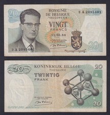 Belgium Banknote 20 FRANCS 1964 P.-138 BB/VF