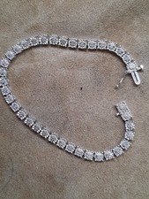 Women's Diamond Tennis Bracelet Sterling Silver with Natural Diamonds