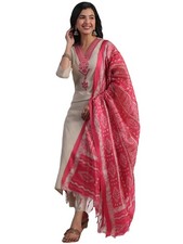 Women's Rayon Blend Embroidered Straight Kurta with Pant  Dupatta