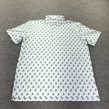 Vineyard Vines Palmero Polo Shirt Mens Medium White OTG Golf Print Performance