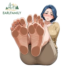 EARLFAMILY 5.1" Anime Girl Anime Car Sticker Rearview Mirror Artistic Host Decal