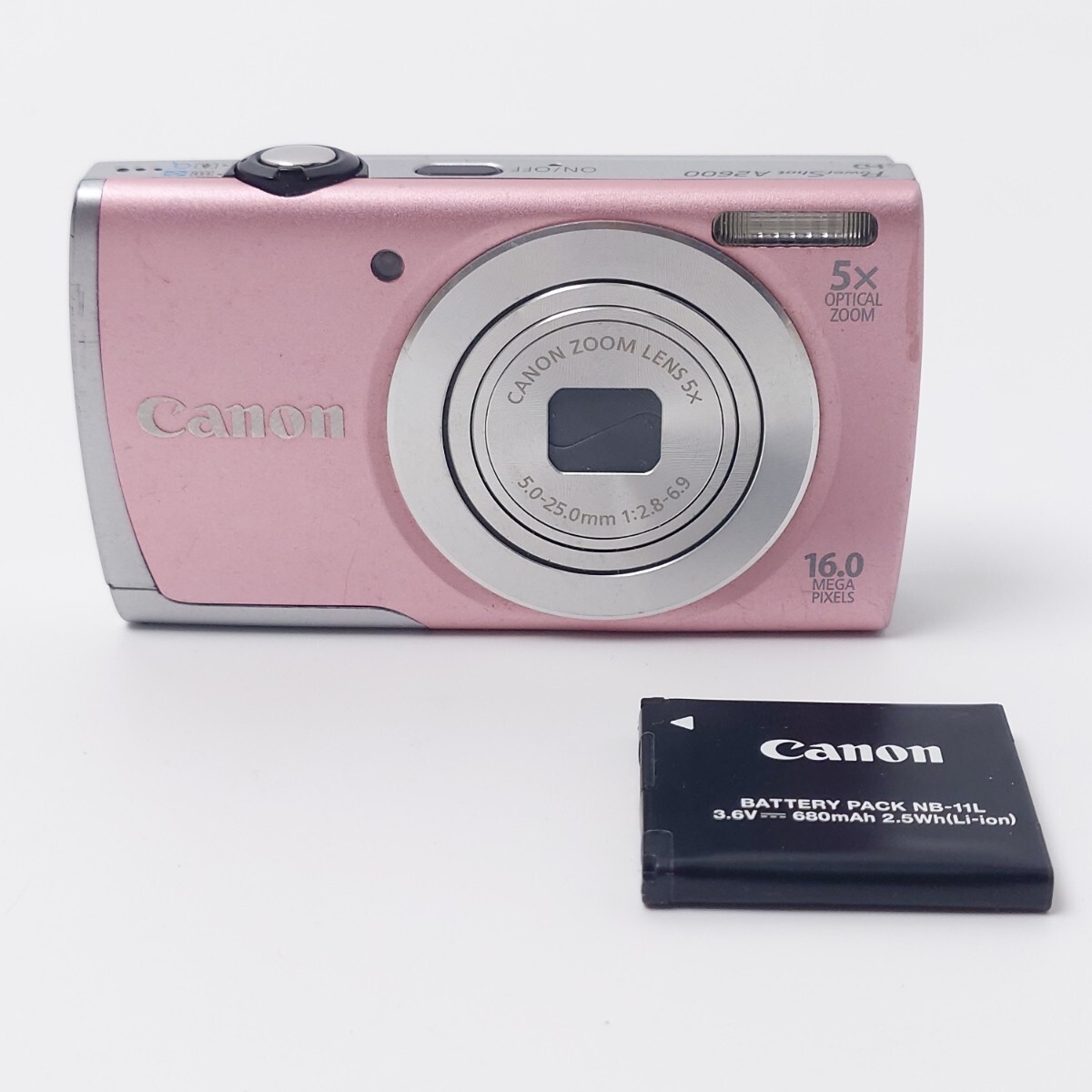 Canon PowerShot A2600 Pink Digital Camera 16.0MP 5x Optical Zoom