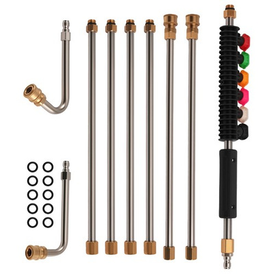#ad Pressure Washer Lance Kit 4000PSI 6 Spray Tips Stainless Steel Curved Rod $29.50