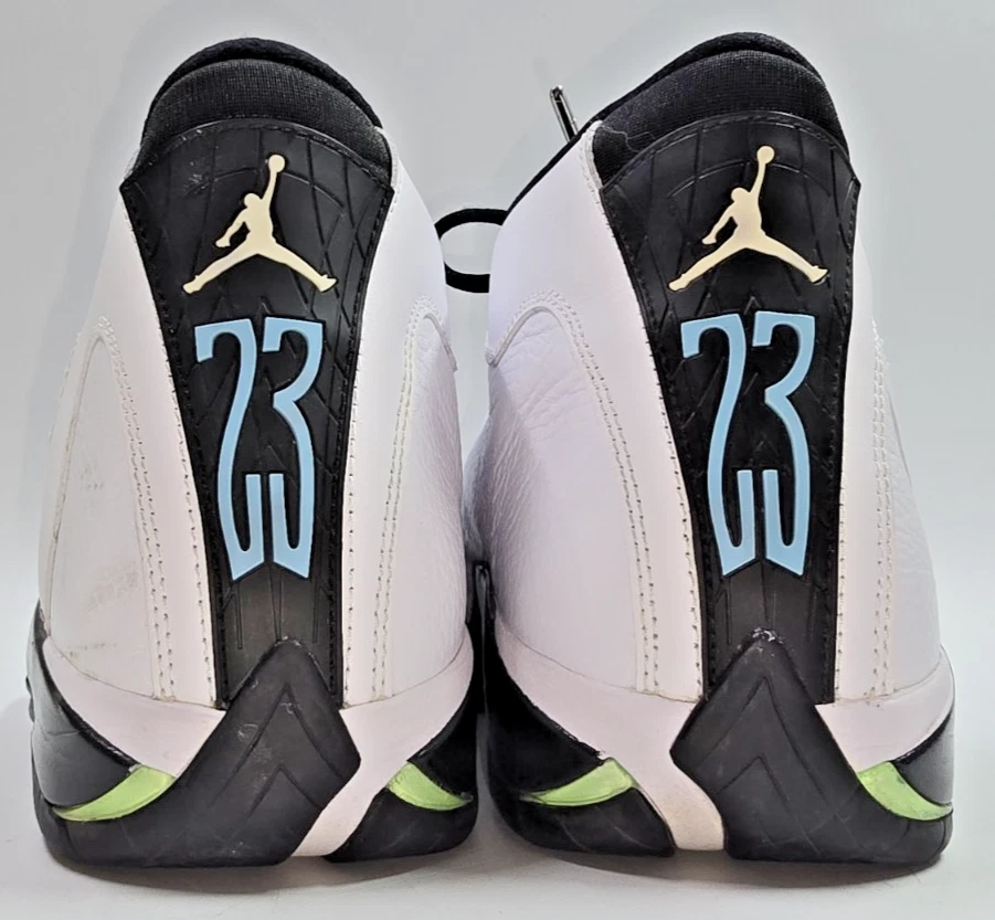 Talla 12 - Zapatilla deportiva Air Jordan 14 Retro 2016 verde oxidado 487471-106 blanca negra Foto 3 de 4